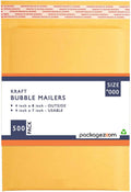 PackageZoom #000 4x8 Padded Envelopes Kraft Bubble Mailer 500 Pack