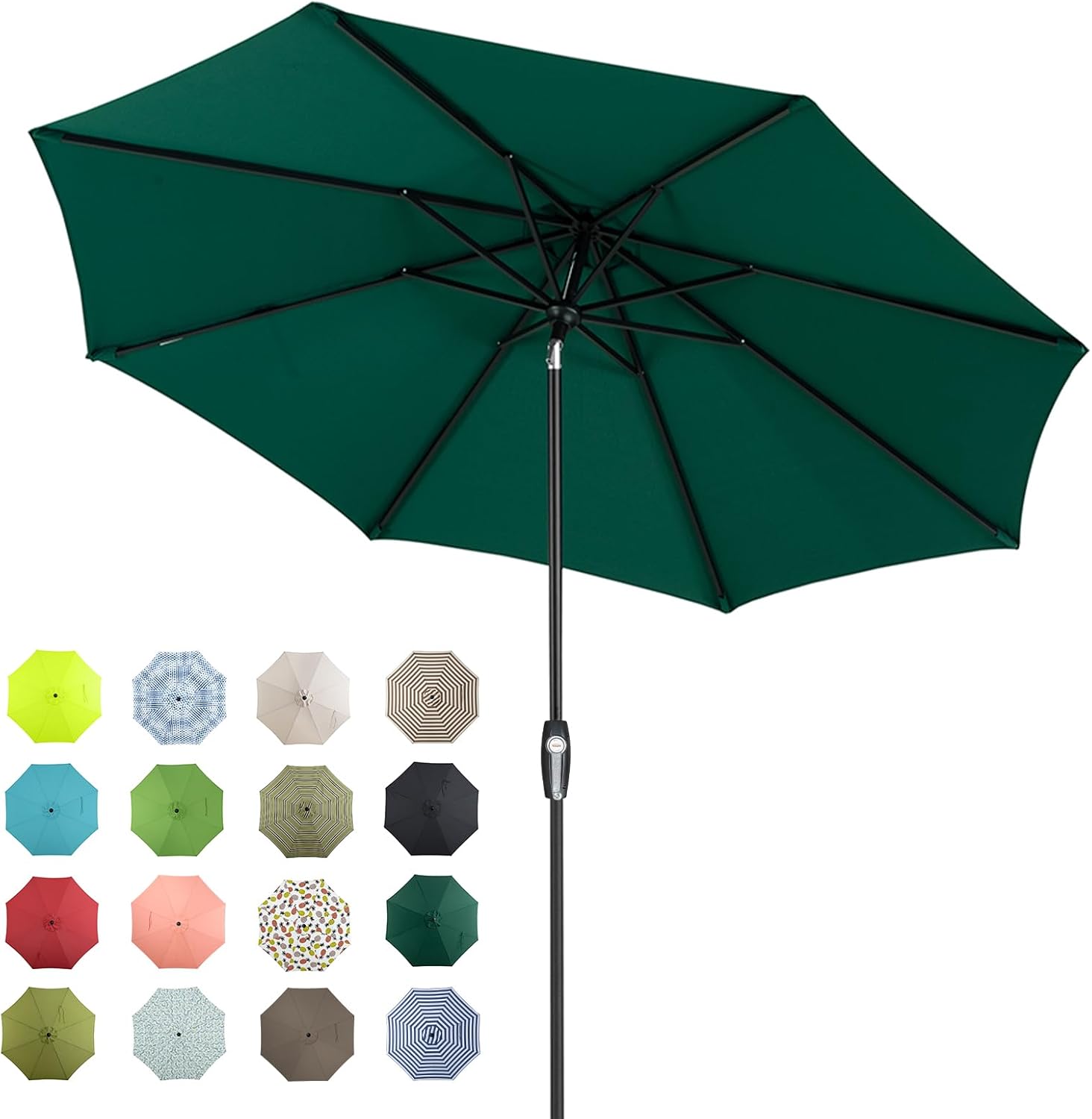 Tempera Patio Market Outdoor Table Umbrella with Auto Tilt