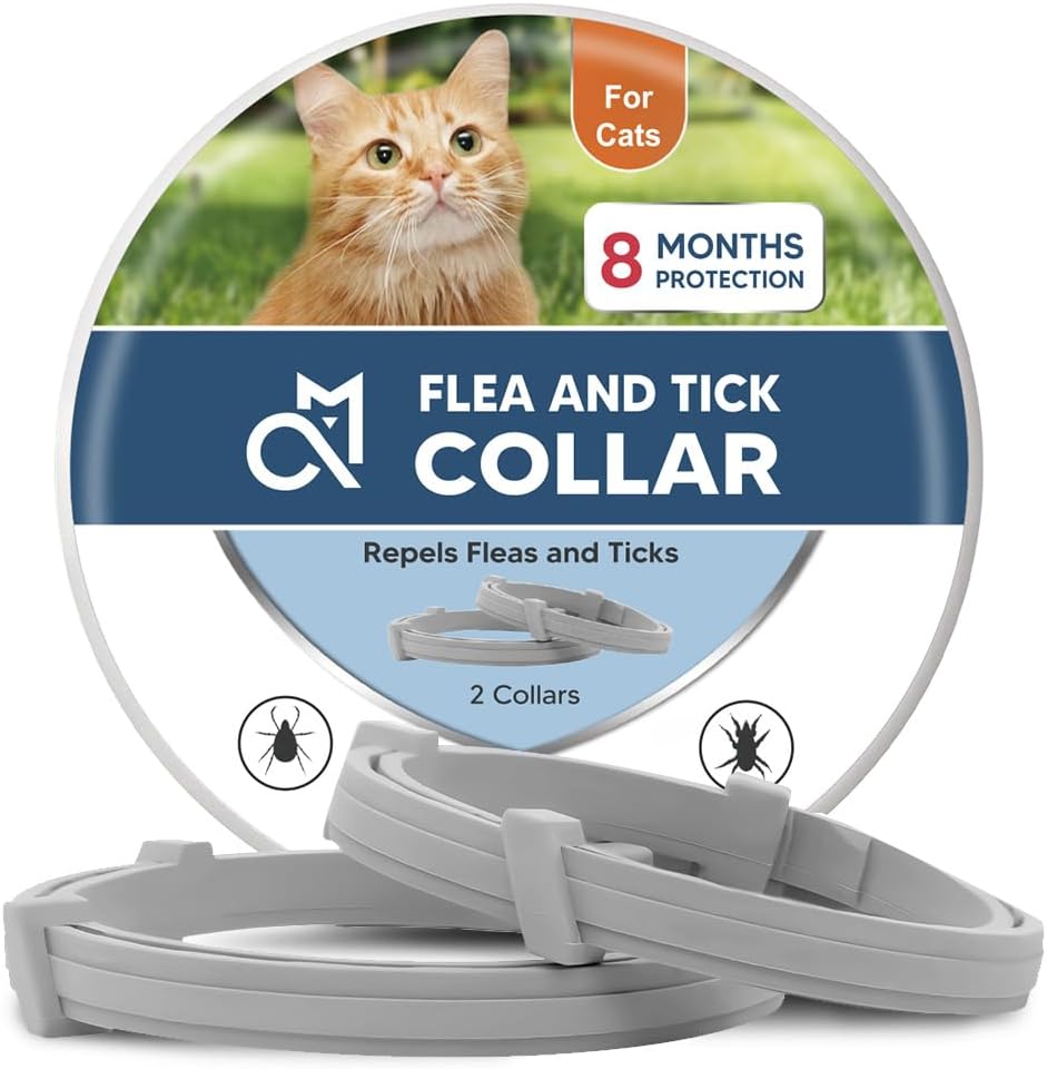Flea Collar for Cats - Adjustable 8 Months Protection 2 Count