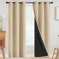 100% Blackout Curtains 42 x 84 in, 2 Panels - Thermal Room Darkening