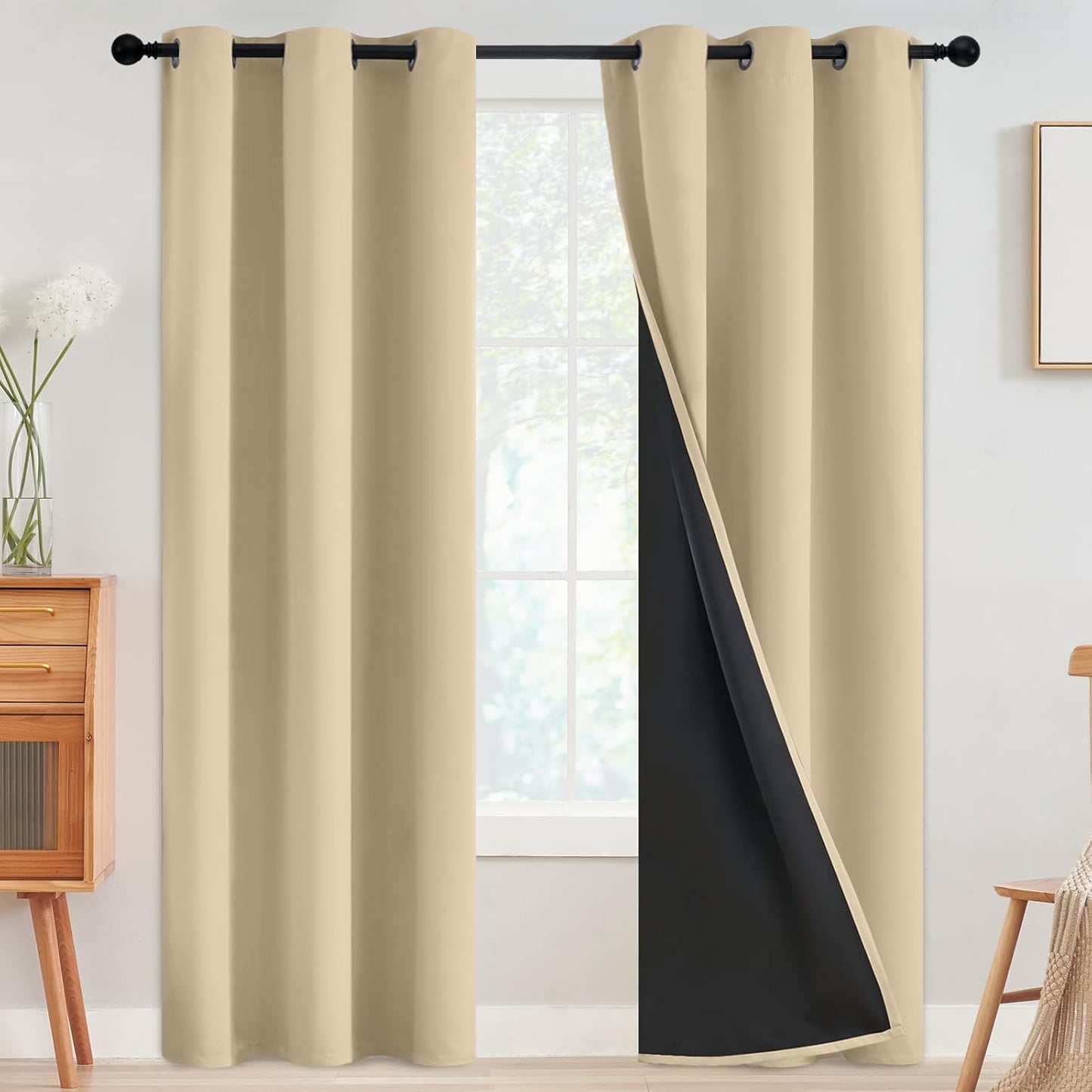 100% Blackout Curtains for Bedroom by SimpleHome - 42 x 84 Inch