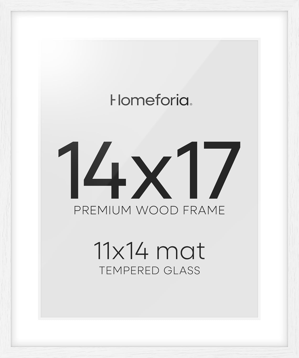 Homeforia 14x17 Picture Frame White - Luxury Oak Frame Design