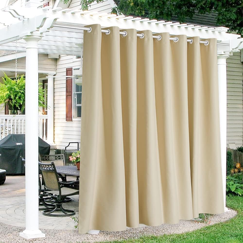RYB HOME Outdoor Curtains for Patio Waterproof Insulated 120x95