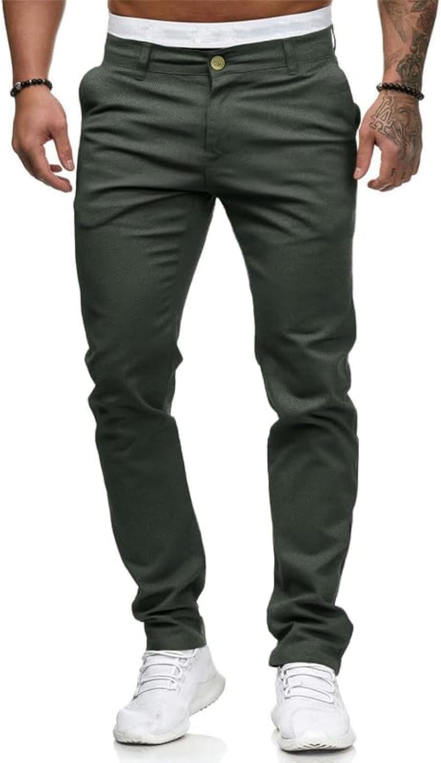 Mens Chinos Slim Fit Stretch Flat-Front Skinny Dress Pants Review