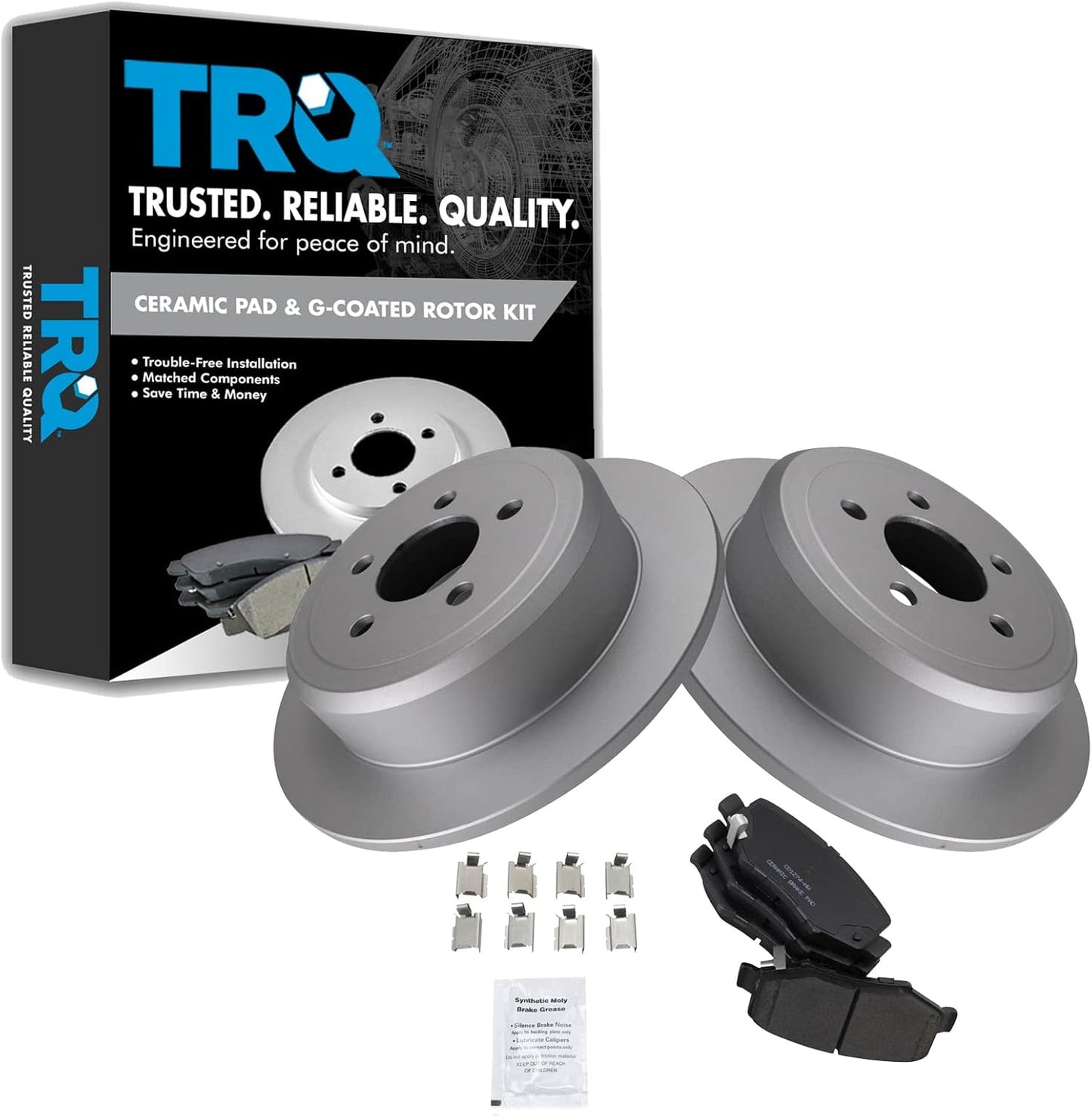 TRQ Rear Brake Pad & Rotor Kit for Dodge Nitro & Jeep Liberty