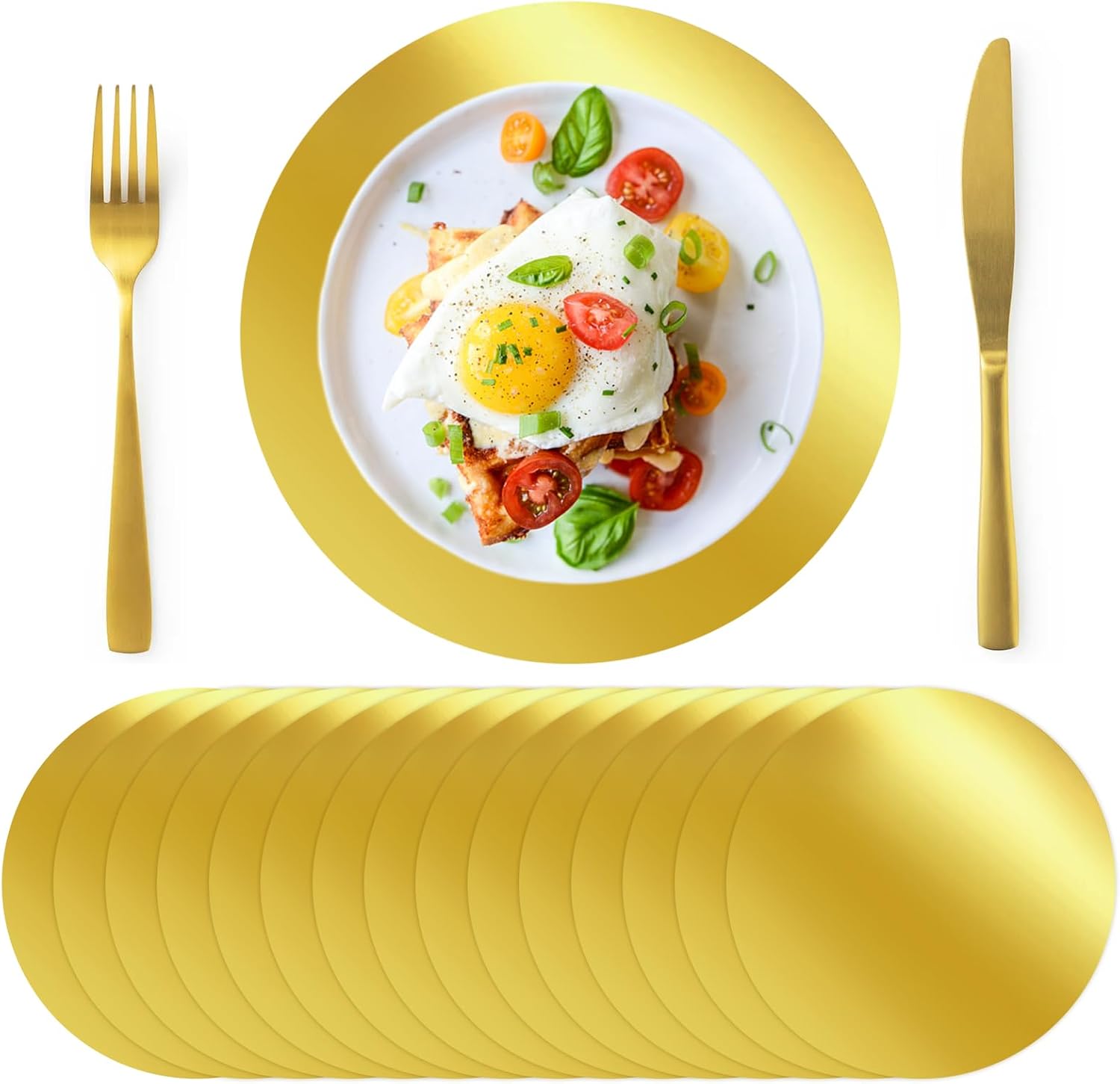 Luxurious 13 Gold Charger Plate Set - Perfect for Parties!