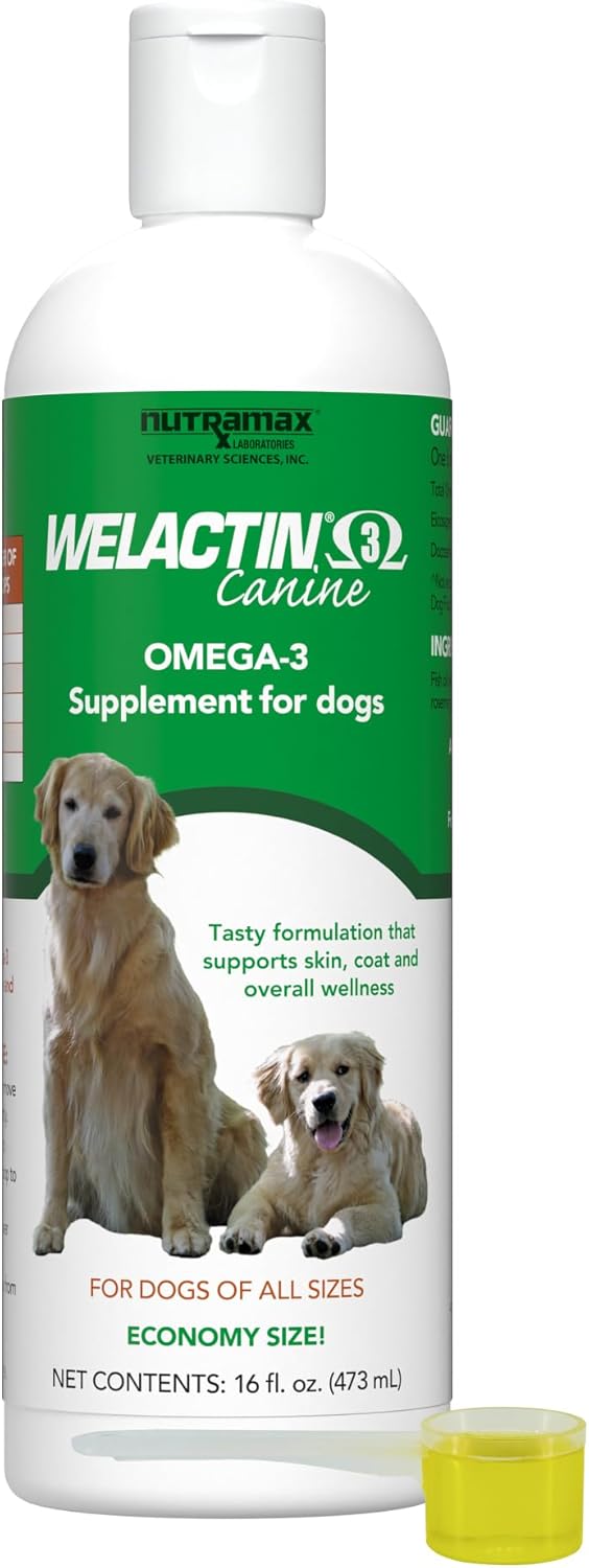 Nutramax Welactin Omega 3 Fish Oil for Dogs, 16 Ounce Liquid
