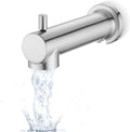 Slip on Extra Long Tub Spout with Diverter - Brushed Nickel