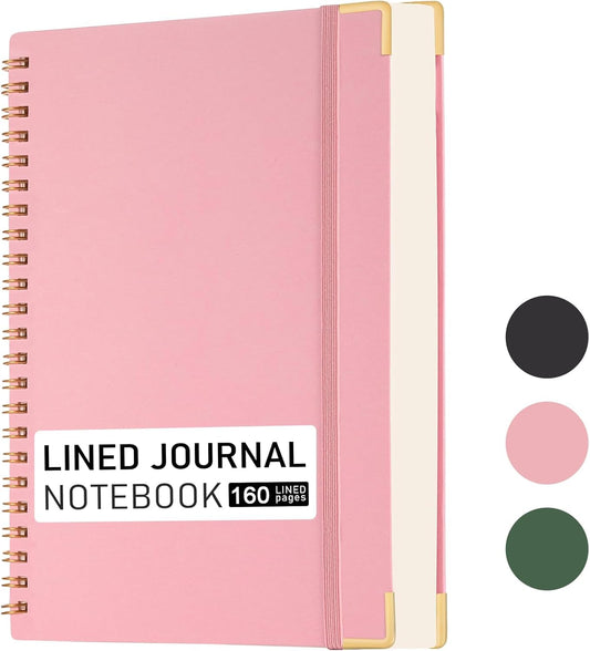 Fetinar B5 Spiral Journal | 160 Pages | 100 GSM Paper | College Ruled | Pink