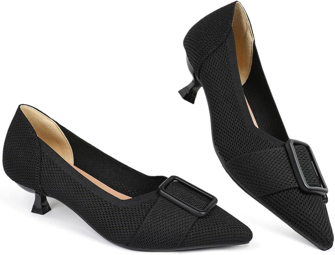 Womens Kitten Heels Pumps Shoes for Work Office Casual Events
