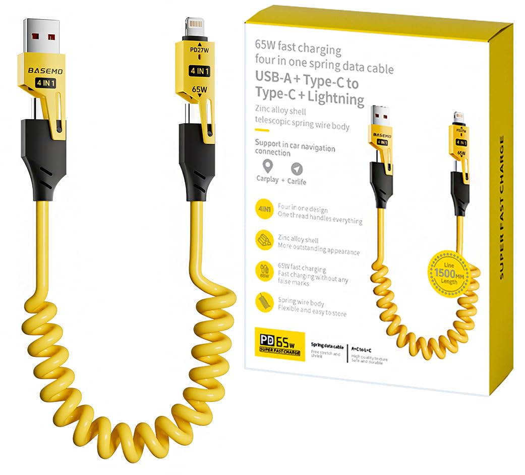Supercharge Your Devices with 4-in-1 Spring Cable