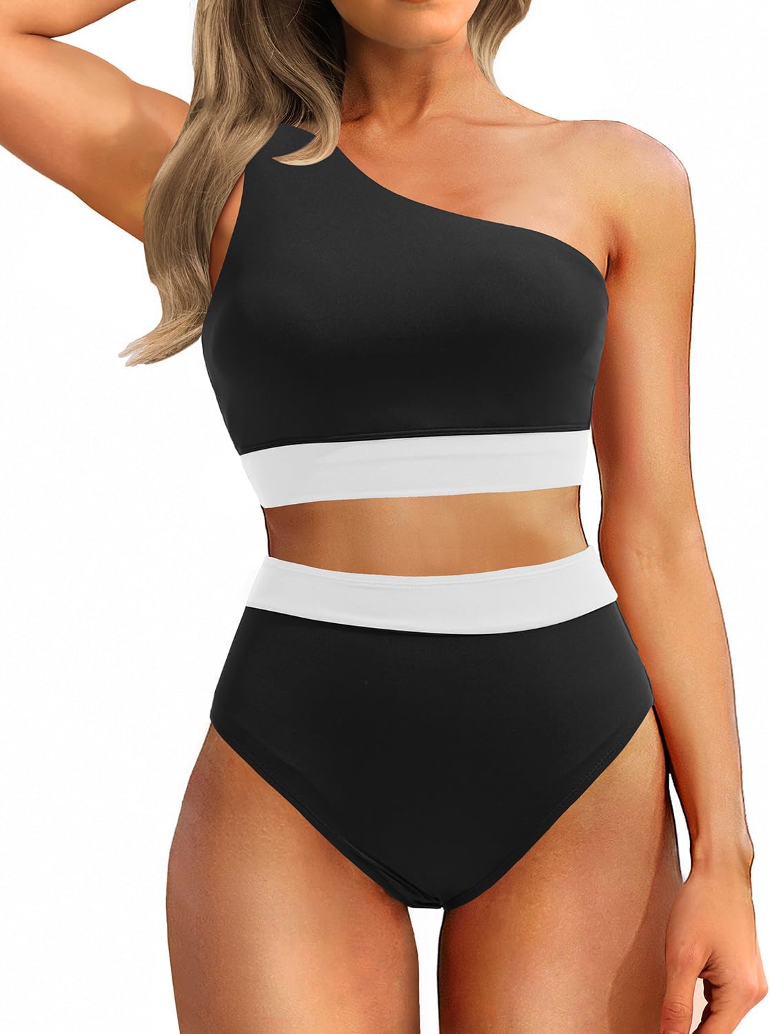 Holipick Women One Shoulder High Waisted Bikini Sets for Summer