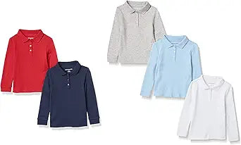 Girls and Toddlers' Uniform Long-Sleeve Interlock Polo Shirt