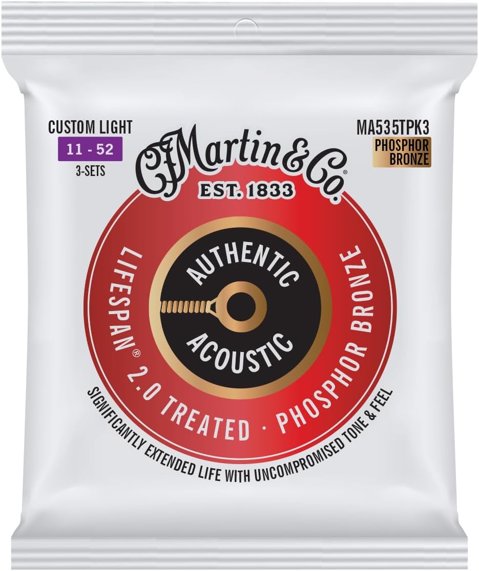 Authentic Acoustic Lifespan 2.0 Custom Light Phosphor Bronze Strings