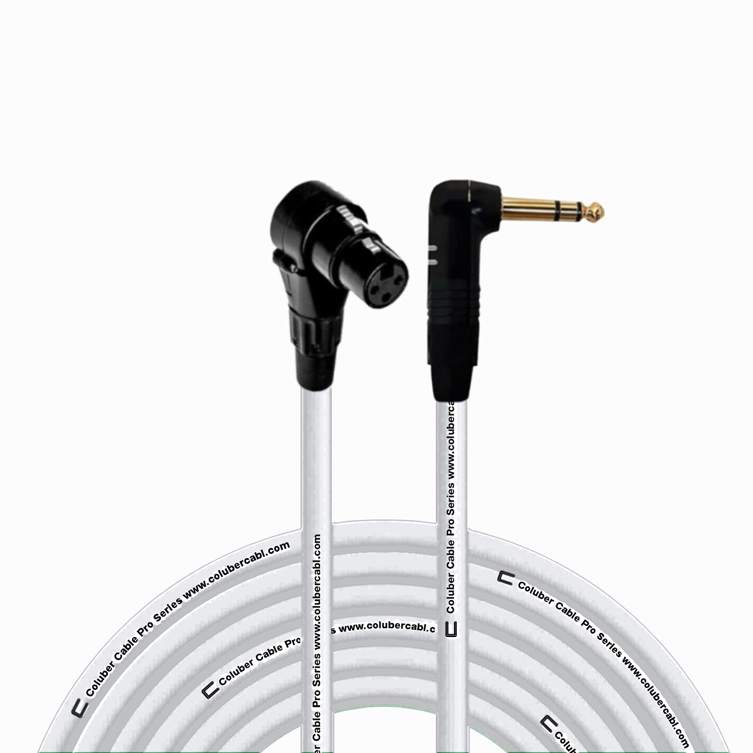 Right Angle XLR Female to 1/4in TRS Cable - 75 Feet Long