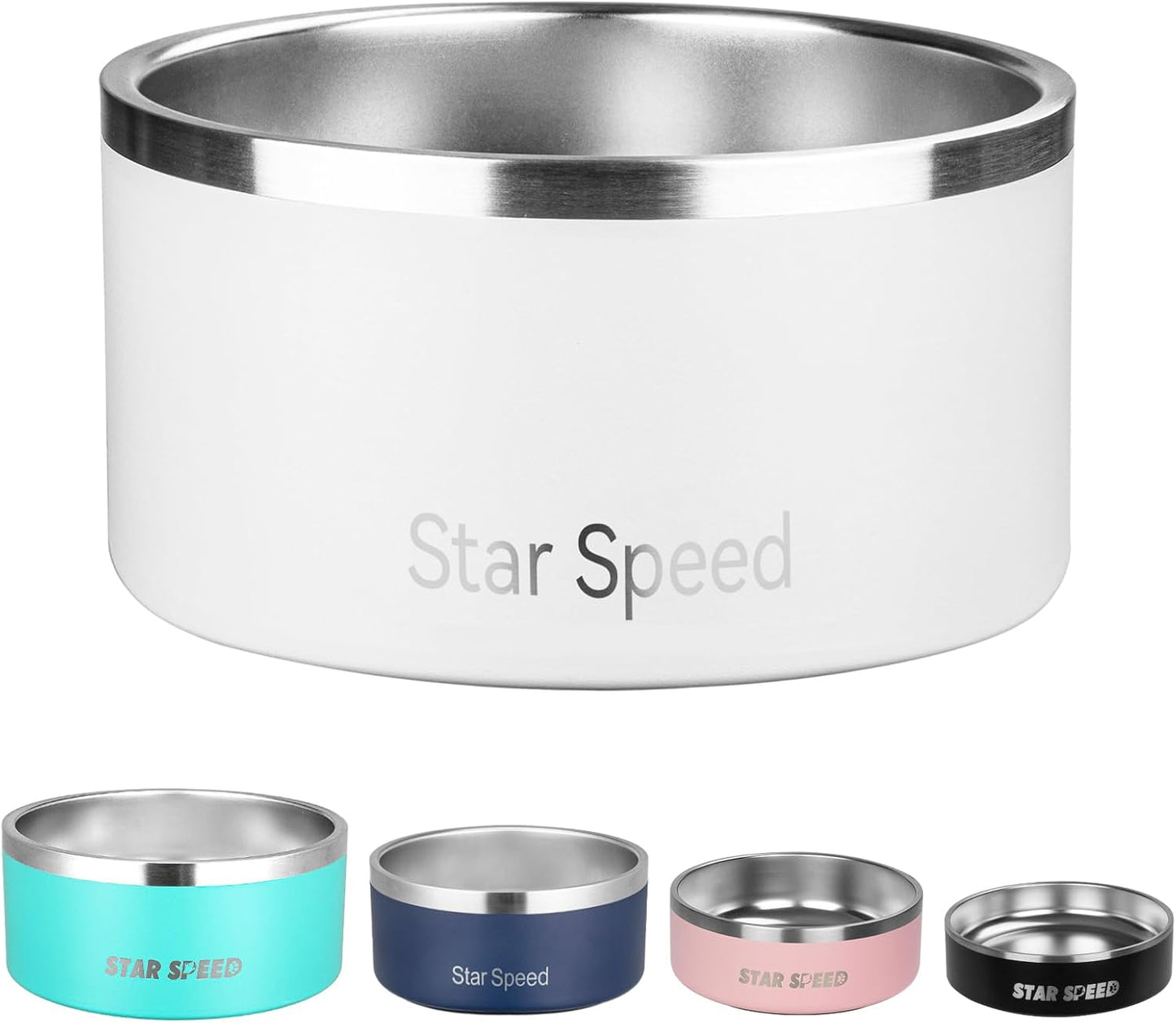 200oz Large Stainless Steel Dog Bowl for Big Dogs with Rubber Base