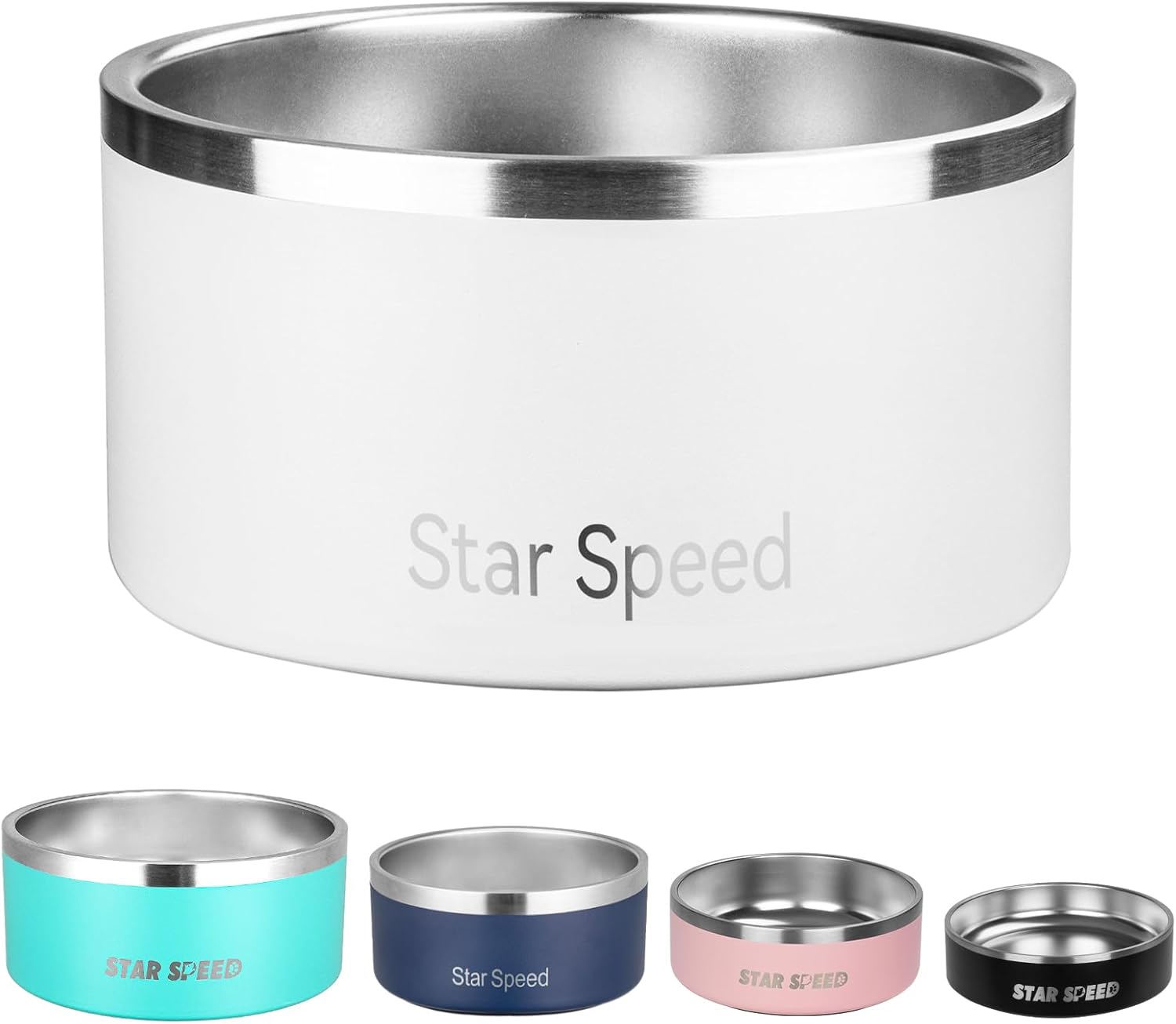 200oz Large Stainless Steel Dog Bowl for Big Dogs with Rubber Base