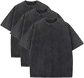 3 Pcs Men's Oversized Heavy Cotton Summer T-Shirts Vintage Tee Loose