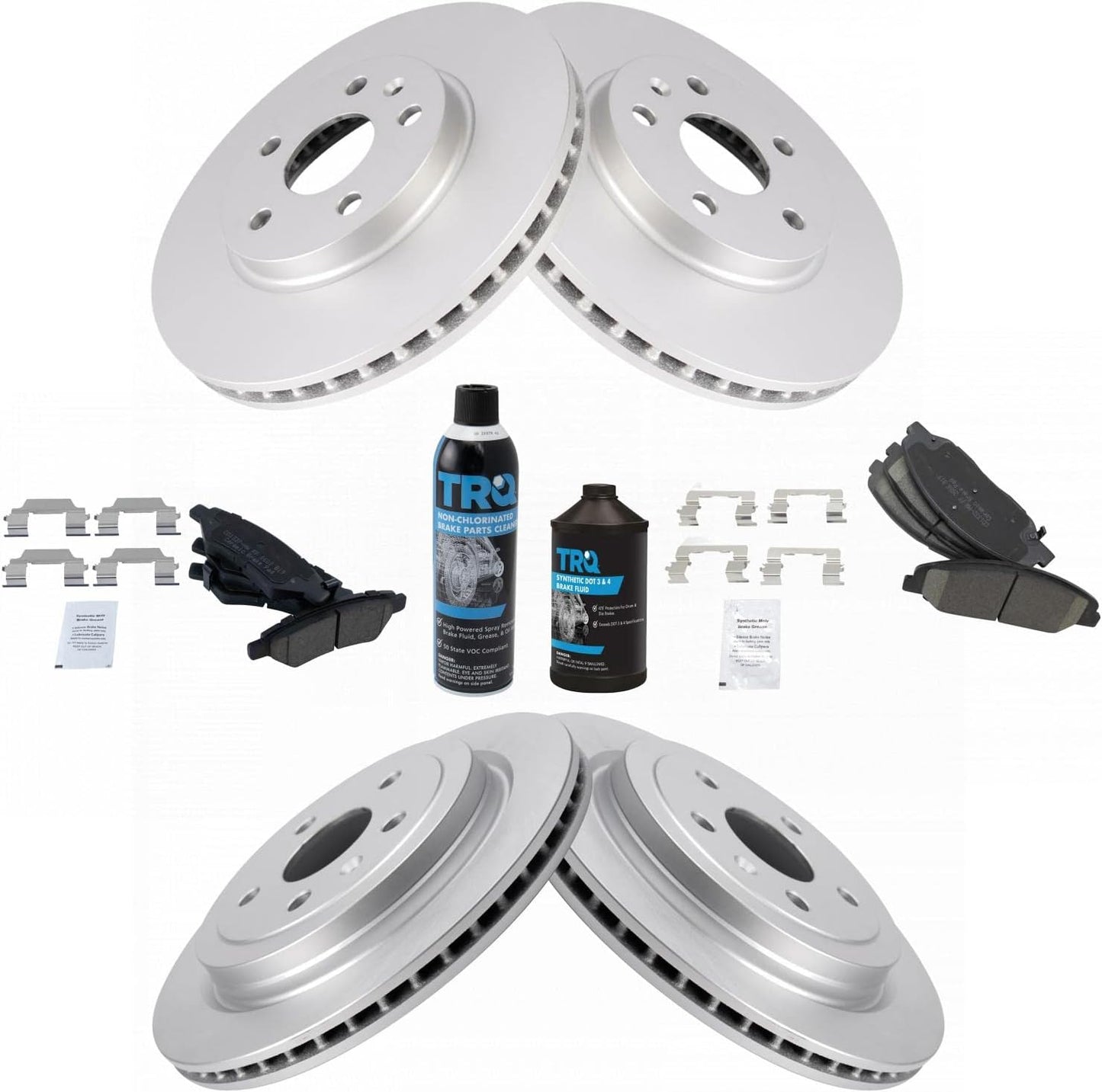 TRQ Brake Pad & Rotor Kit for 2008-2014 Cadillac CTS Vehicles