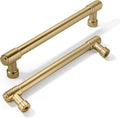 khtumeware 6 Pack Brushed Brass Cabinet Pulls 6 in CC - Solid Satin