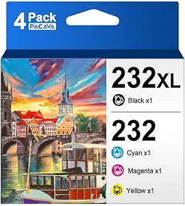 PACAVA 232XL Ink Cartridges Combo Pack for Epson Printers