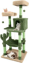 CAPHAUS Cactus Cat Tree 58 in - Multi-Level Tower for Large Cats