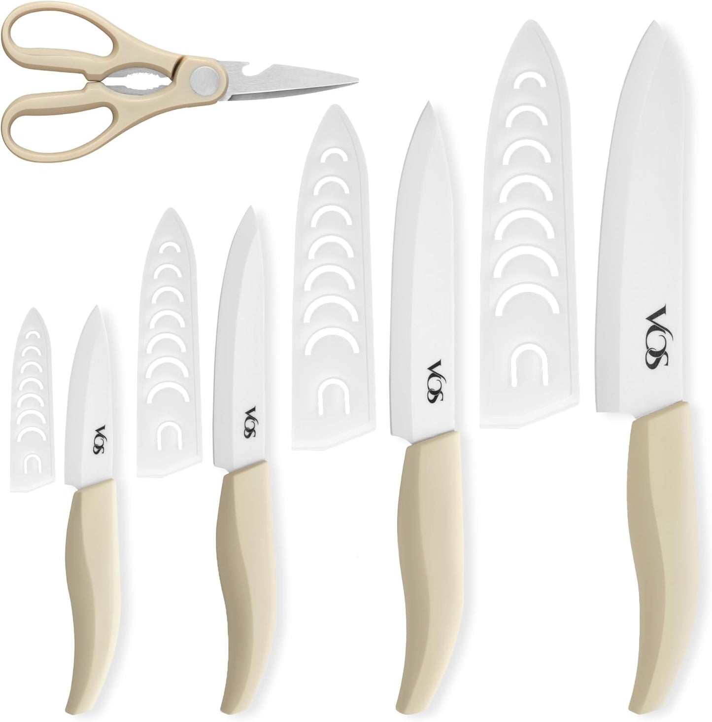 Vos Ceramic Knife Set - Ultra Sharp Kitchen Knives in Gift Box
