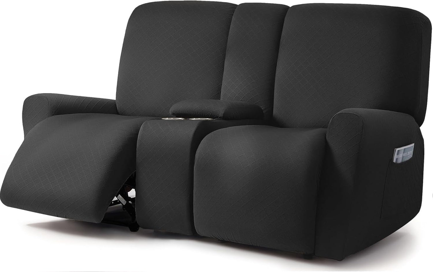ULTICOR Squared Jacquard Design Reclining Loveseat Cover