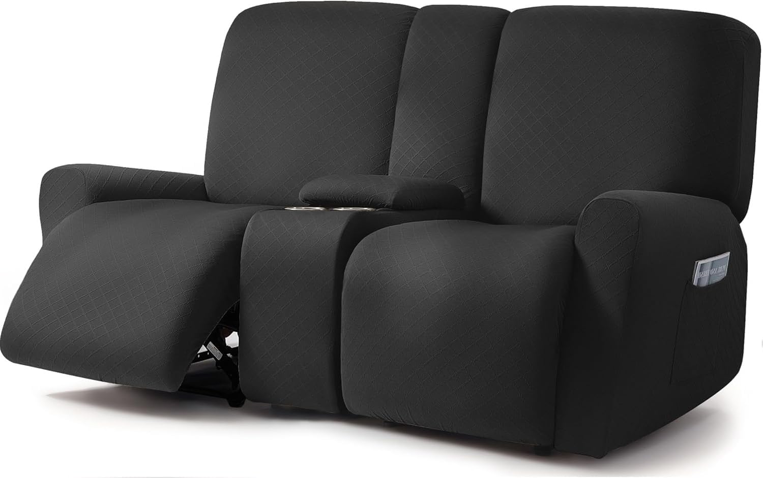ULTICOR Squared Jacquard Design Reclining Loveseat Cover