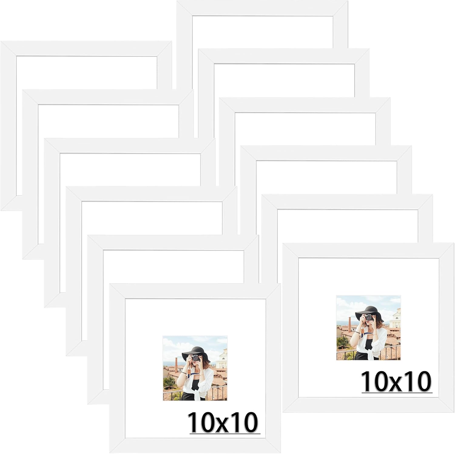 Picrit 10x10 Picture Frame Set of 12 for Wall Display