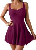 One Piece Swimdress for Women Tummy Control - Modest Wrap Swim Dress