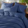 King Size Navy Blue Cotton Duvet Cover 600 TC Sateen - Hotel Feel