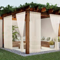 Sheer Outdoor Curtains 4 Panels 52x108 in Ivory - Waterproof Linen