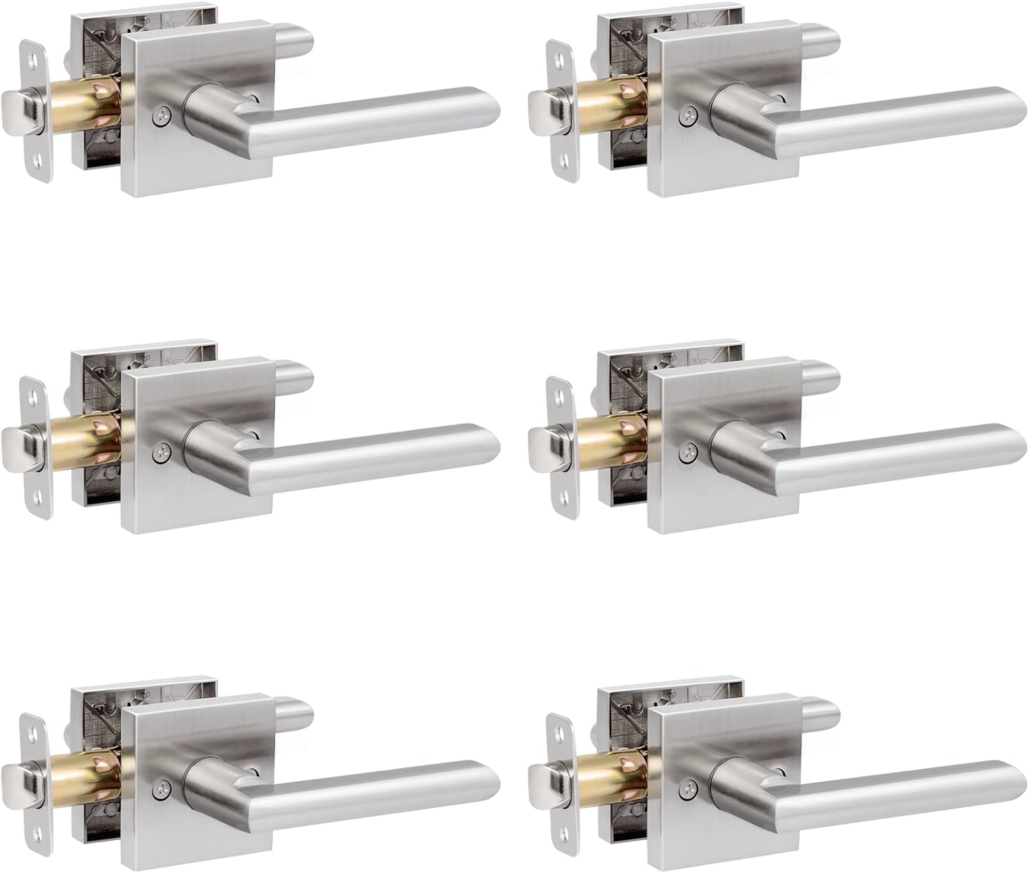 HOSOM 6 Pack Interior Door Levers for Modern Style Homes