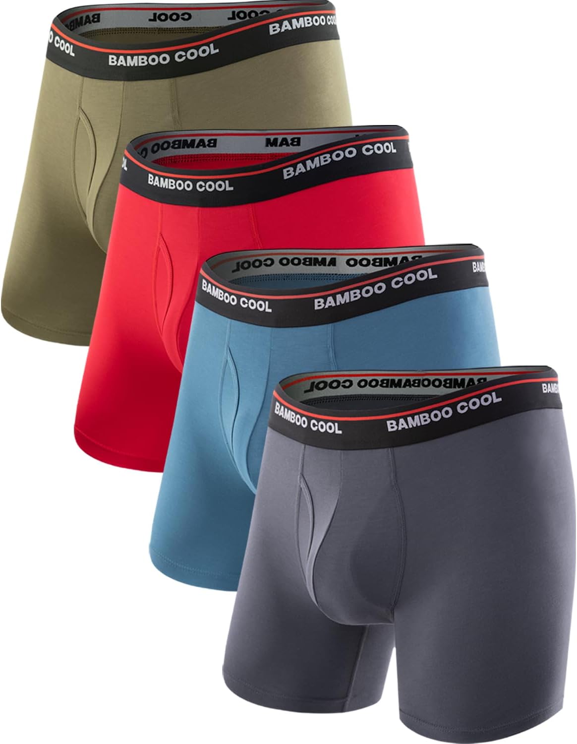 Bamboo Cool Men's Underwear Boxer Briefs with 3D Pouch Comfort