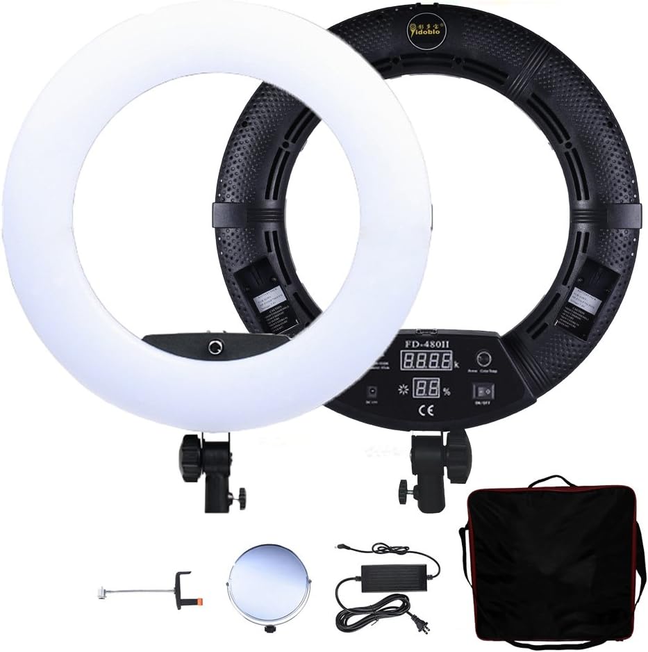 18in LED Ring Light for Makeup and YouTube Videos - 96W Bi-Color