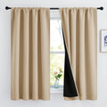 Blackout Curtain Panels Full - Thick Insulated Biscotti Beige Set
