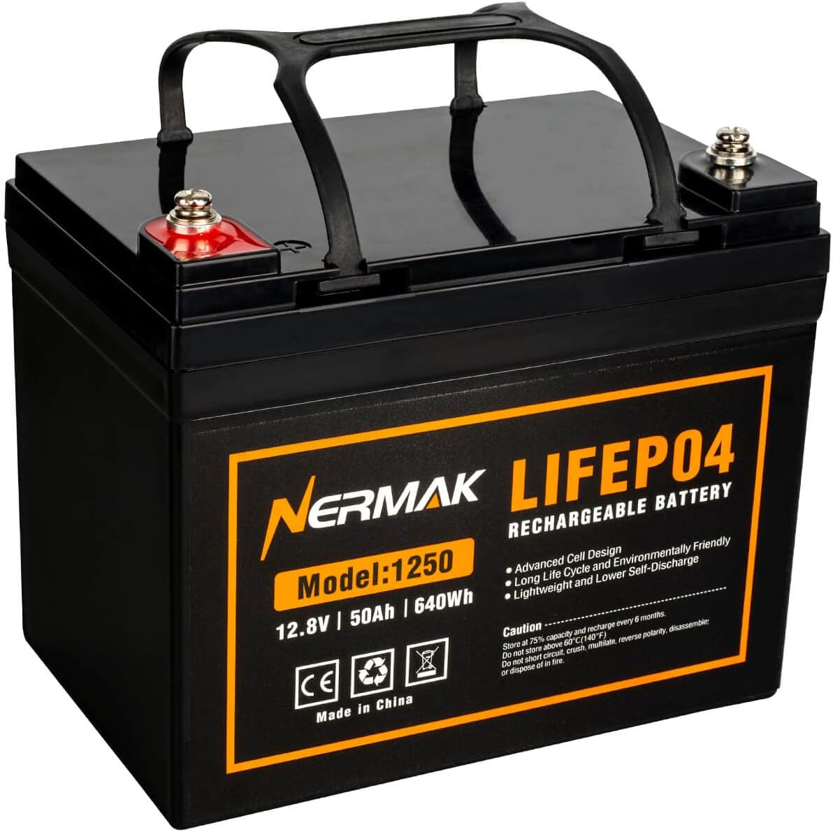 12V 50Ah Lithium LiFePO4 Deep Cycle Battery for Off-Grid Use