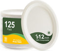 100% Compostable Oval Paper Plates 12 in 125-Pack - Heavy Duty Eco