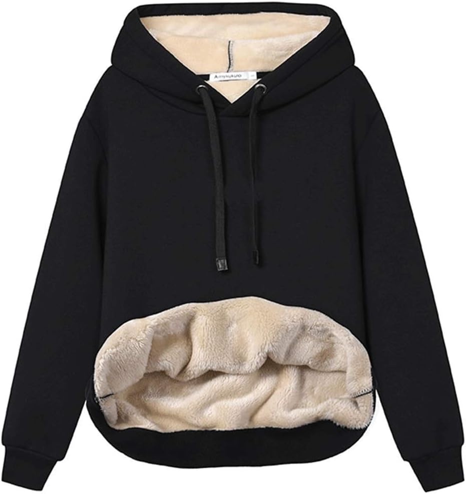 Haellun Womens Casual Winter Warm Fleece Sherpa Pullover Hoodie