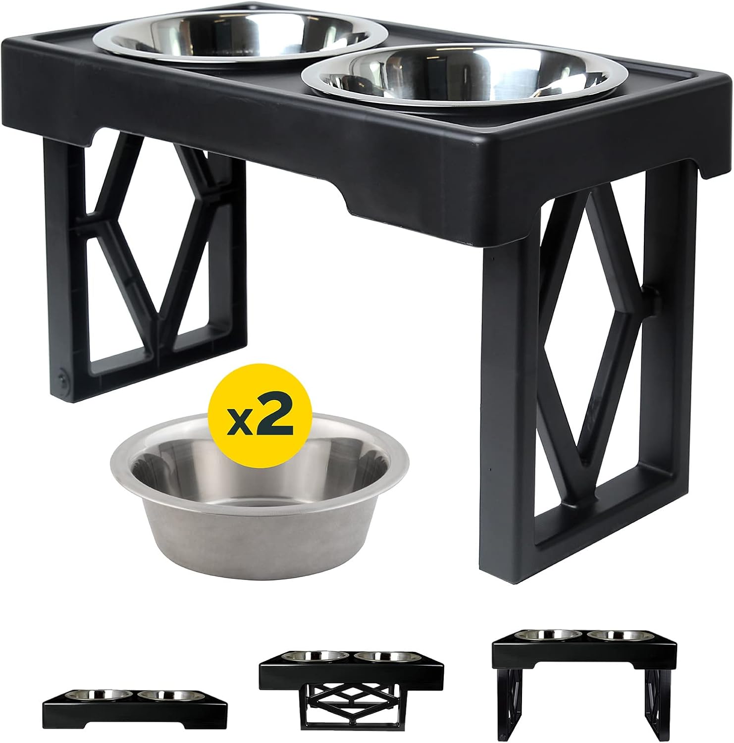 Pet Zone Designer Diner Bundle Adjustable Elevated Dog Bowls