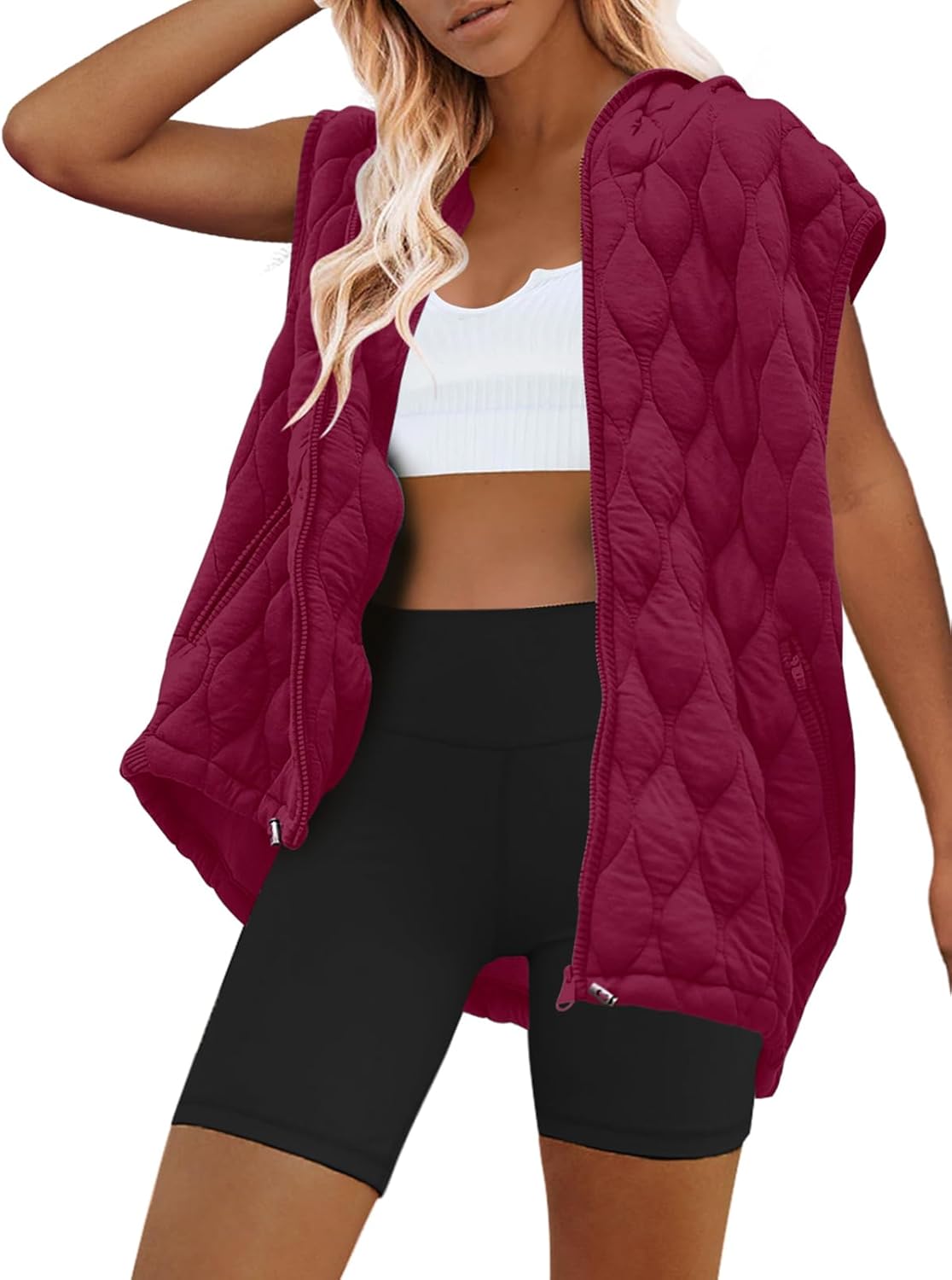 Oversized Puffer Vest for Women - Stylish Quilted Jacket