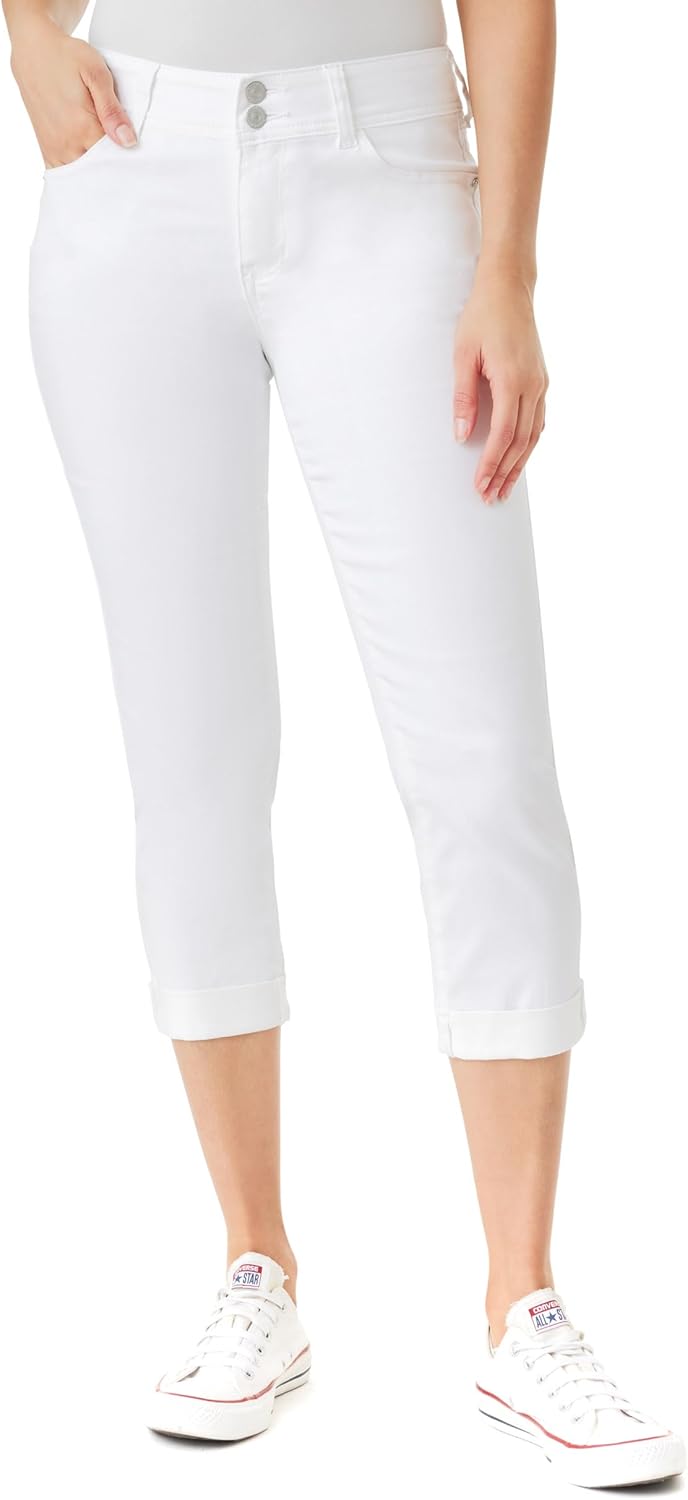 WallFlower Women's Ultra Crop Mid-Rise Jeans for Every Body