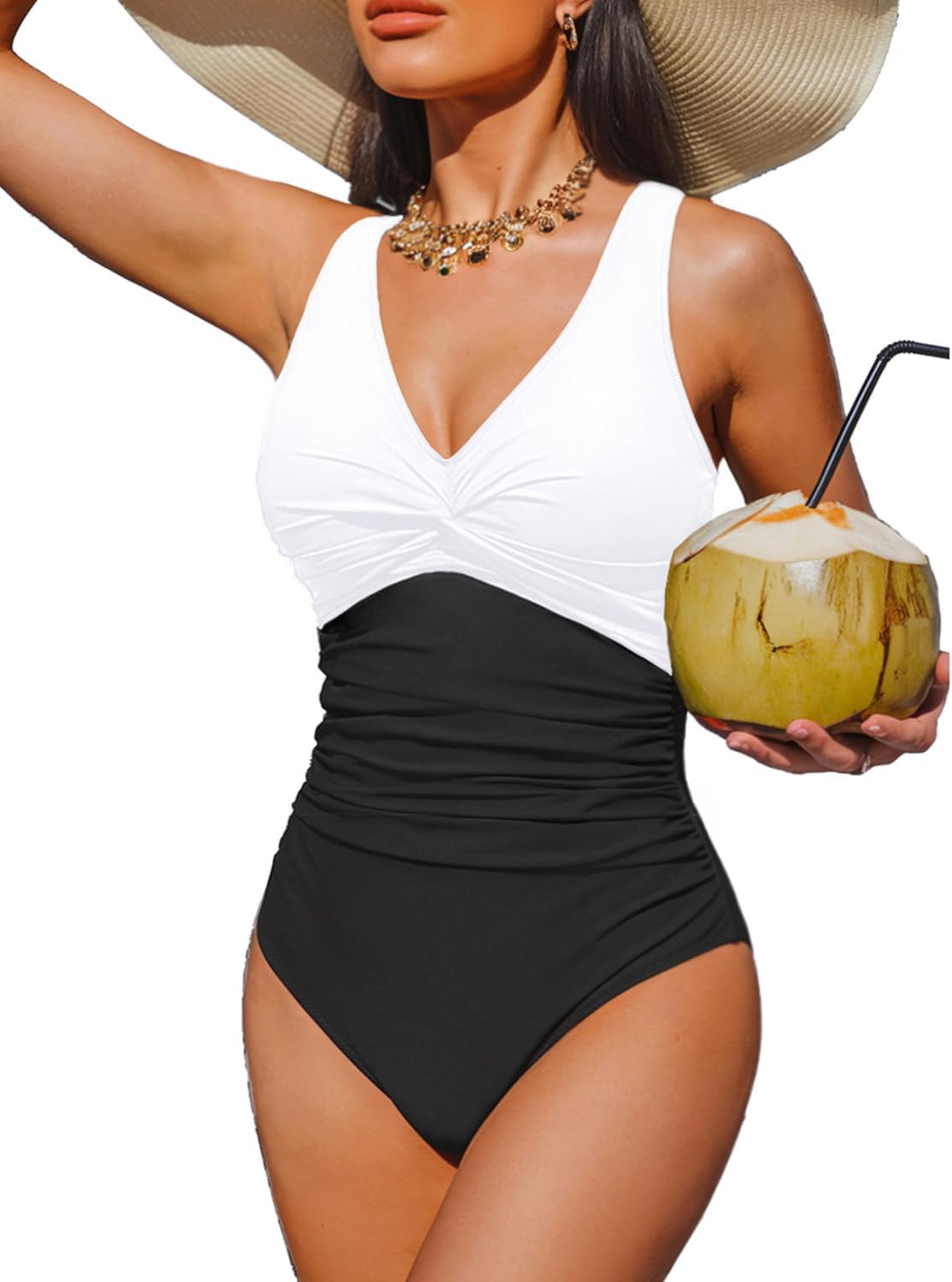 Holipick Women Tummy Control One Piece Swimsuit for Elegance