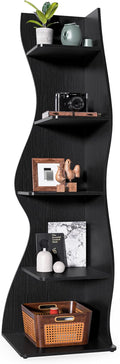 Small Corner Shelf 5-Tier Wall Corner Bookshelf - Space-Saving Design