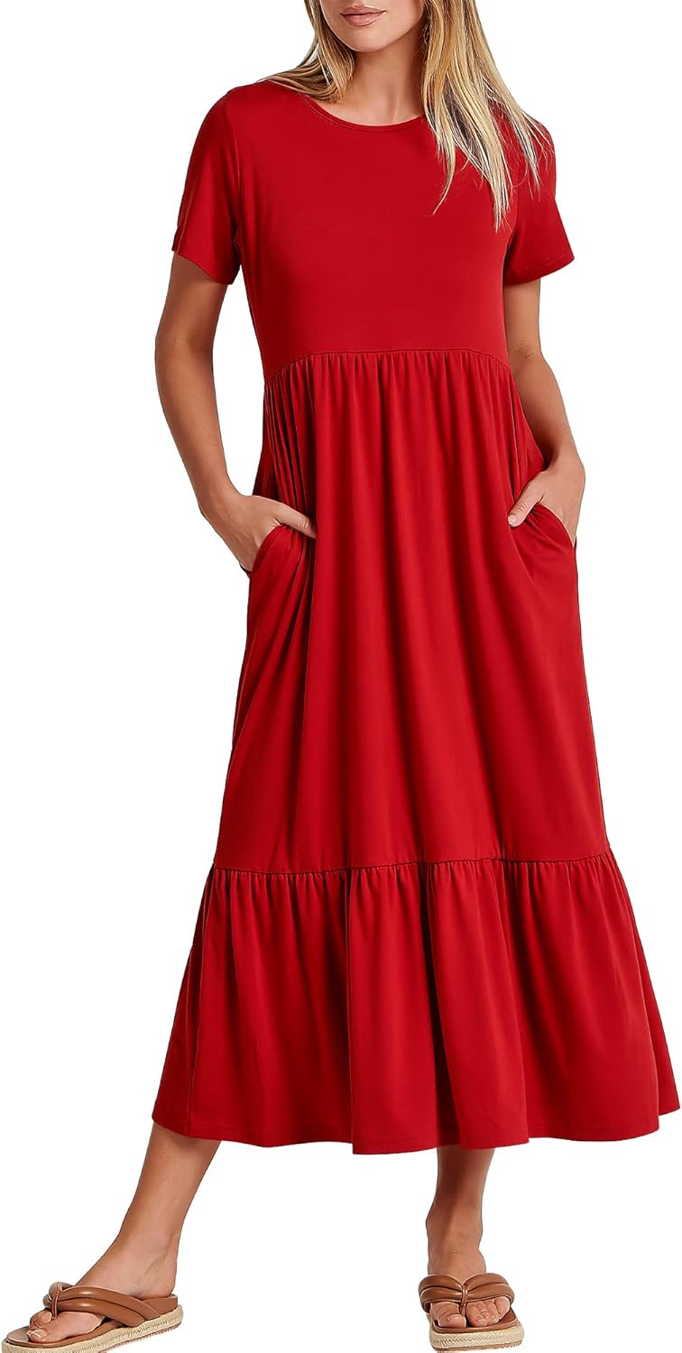 ANRABESS Womens Casual Maxi Dress for Summer Beach Travel