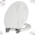 Elongated Marble Toilet Seat with Quiet Close - Easy Clean Design