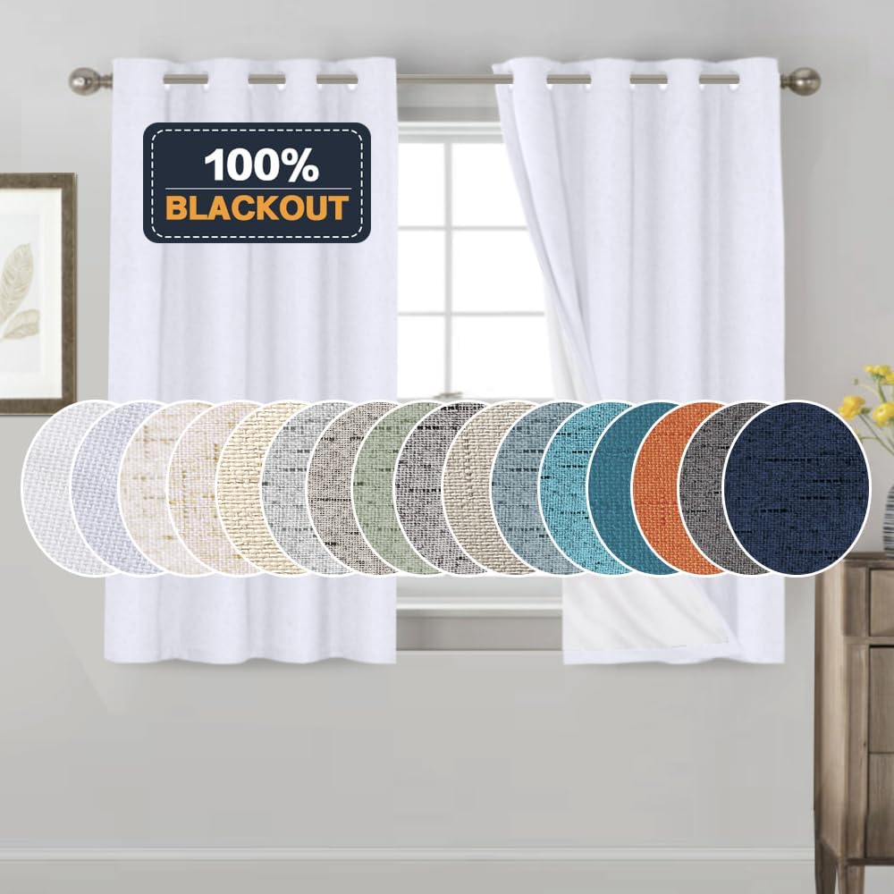 PrinceDeco 100% Blackout Curtains for Bedroom 54in Long