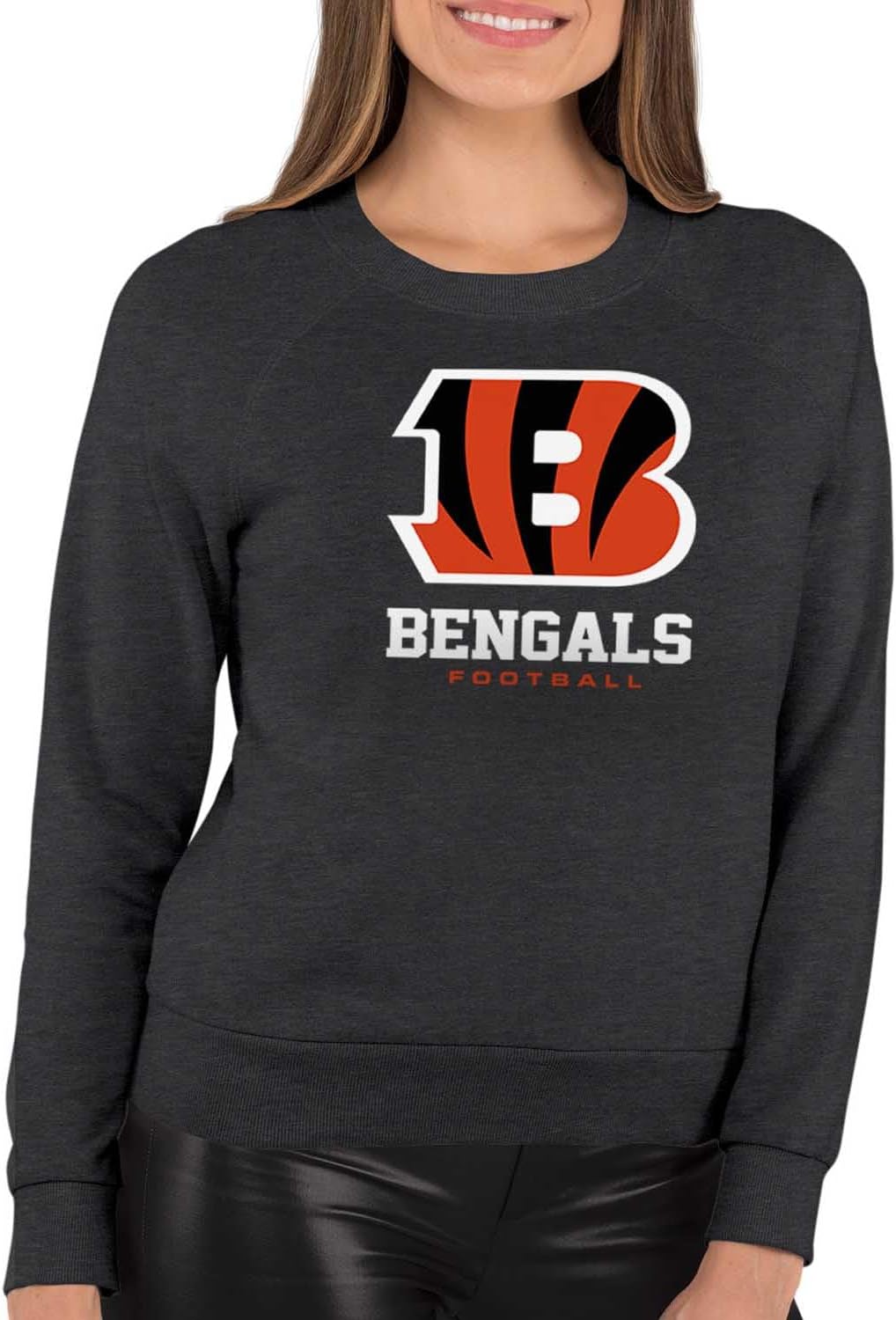 Women's NFL Cincinnati Bengals Big Logo Slouchy Crewneck Pullover
