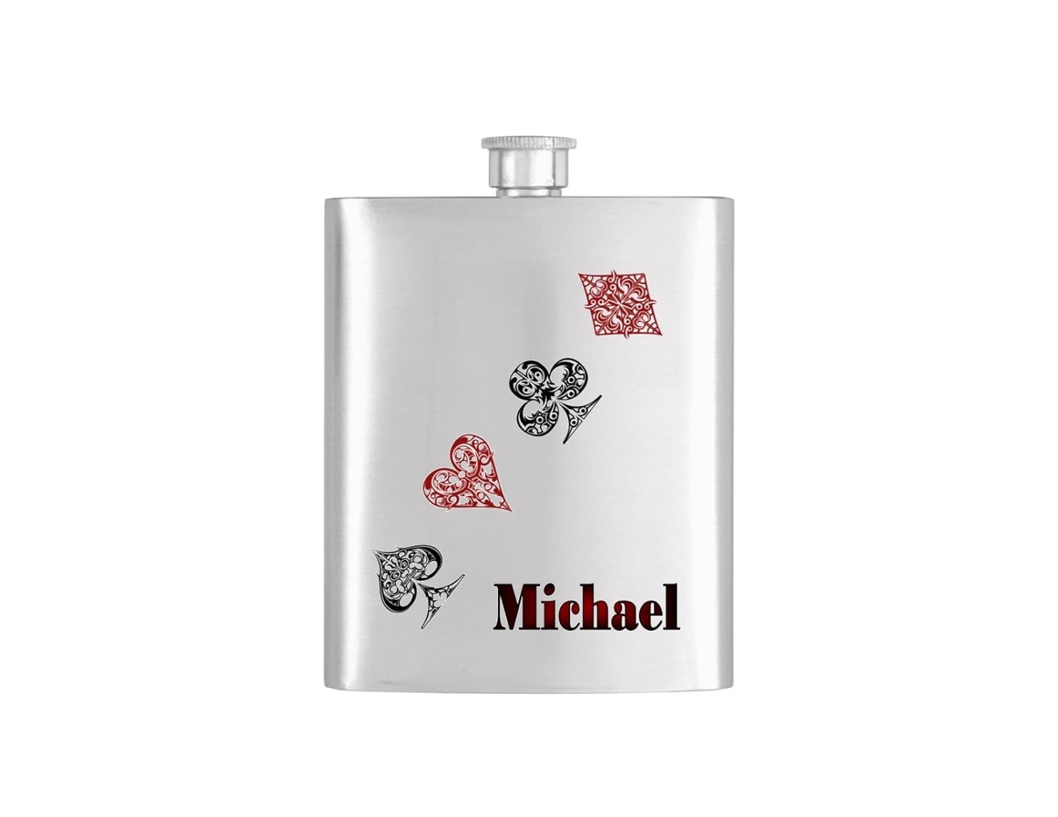 Custom Poker Cards Whiskey Flask Set - Bottoms Up Flasks